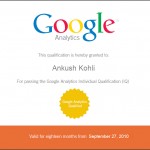I'm Google Analytics Individual Certified Professional (GAIQ)
